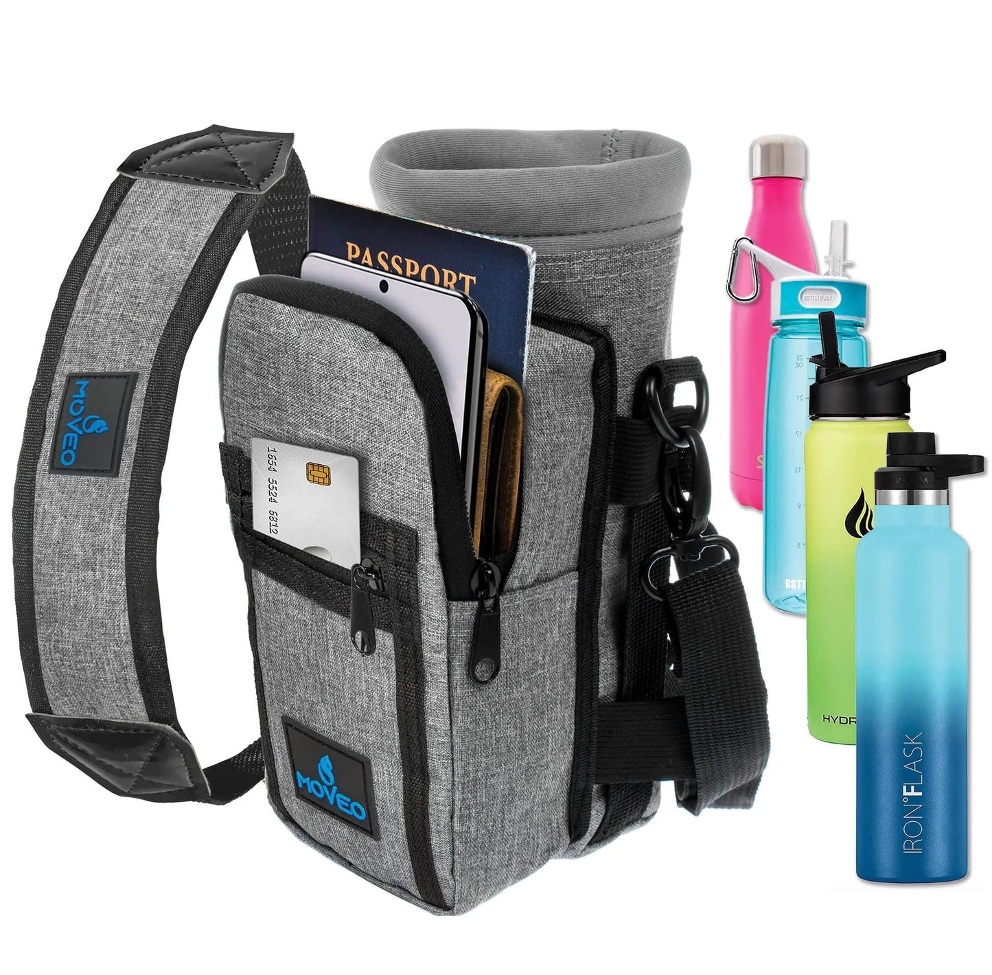 🏞️ Porta Botella con Correa – Compatible con Botellas y Mamaderas | Aislante Térmico | Manos Libres