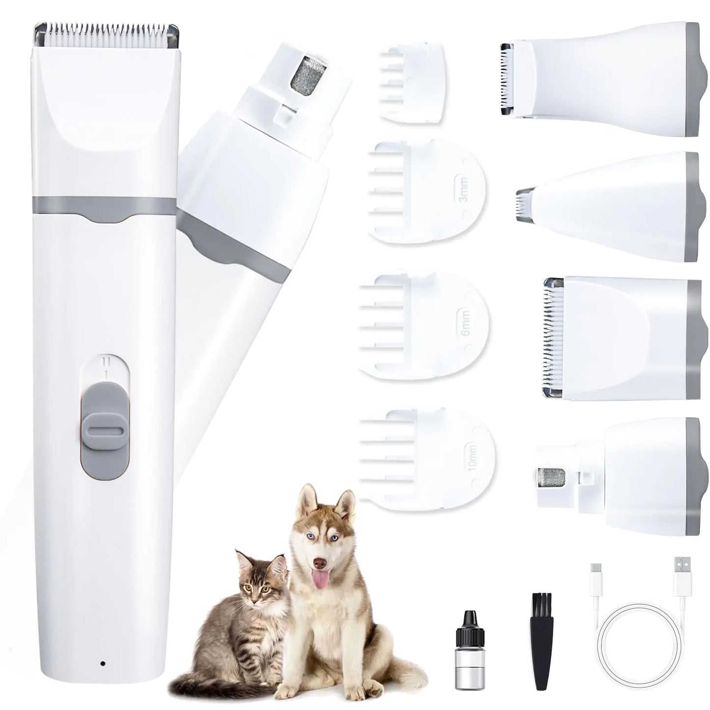 ✂️ Cortapelos para Mascotas KIKETECH – Kit de Grooming 4 en 1 para Perros y Gatos