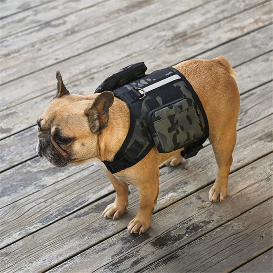 LAROTSUBA Dog BackpackDog Hiking Backpack with Side Pockets & Adjustable StrapRemovableDog Harness Backpack for Traveling Camping Hiking