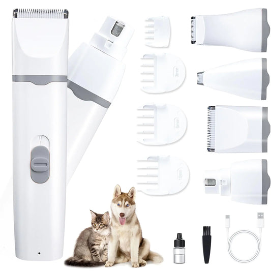 ✂️ Cortapelos para Mascotas KIKETECH – Kit de Grooming 4 en 1 para Perros y Gatos